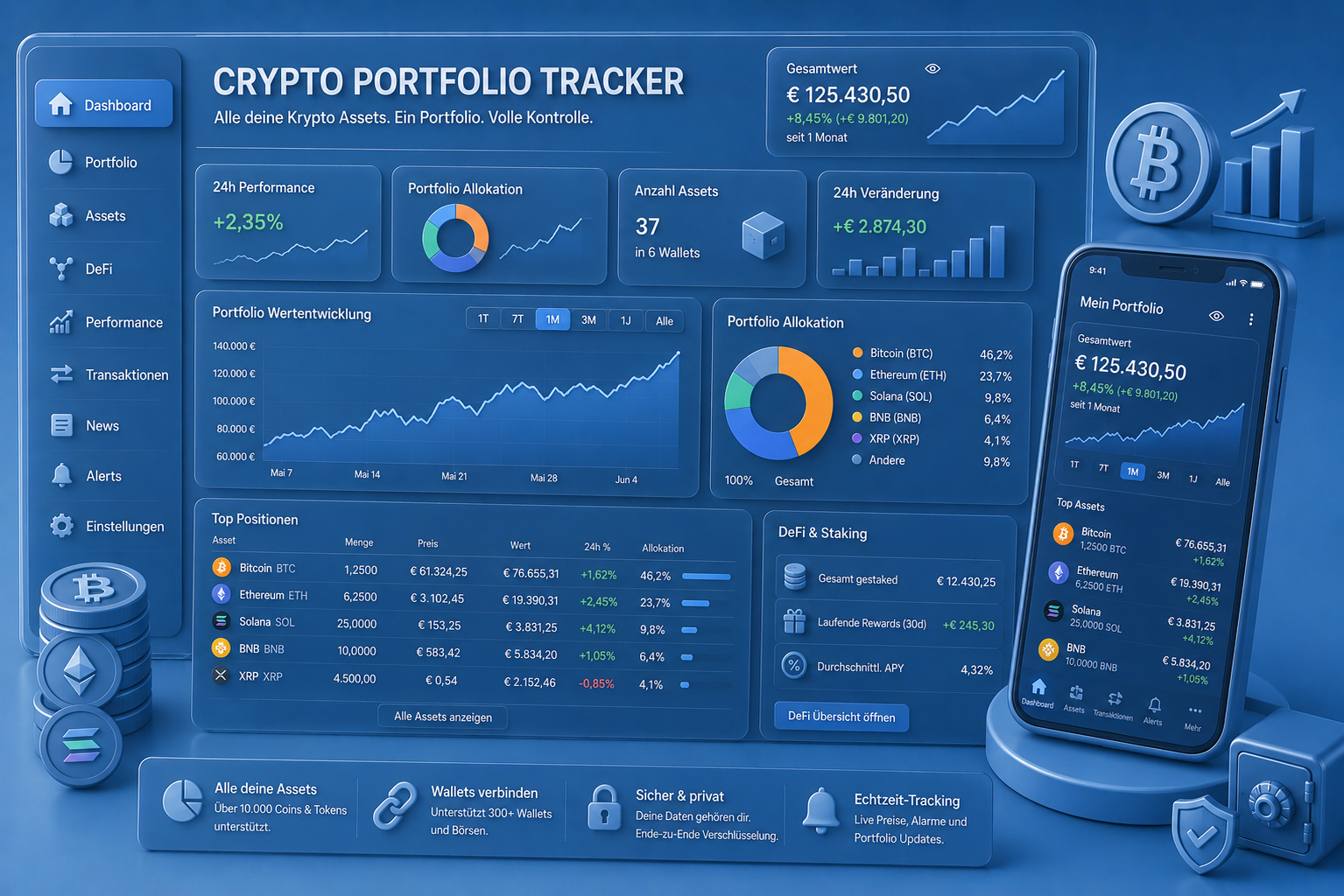Bester Crypto Portfolio Tracker 2026: Kryptowährungen einfach verwalten und analysieren
